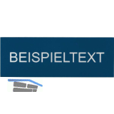 Beschriftungsschild mit Gravur, Kunststoff blau/Schrift wei�