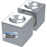 Duscht�rknopf eckig, 20 x 20 mm, Aluminium verchromt poliert