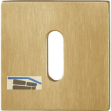 HOPPE Schl�sselrosette flach mit St�tznocken, eckig,Edelstahl messingfarben matt