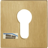 HOPPE Zylinderrosette flach mit St�tznocken, eckig, Edelstahl messingfarben matt