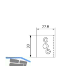 MACO Sprossenkupplung z. Aufschrauben f. Sprossenkreuz, Kunststoff dunkelbraun