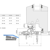 Dichtung T�rschwelle f�r TRANSIT 58 - 76, 2500 mm, silber eloxiert