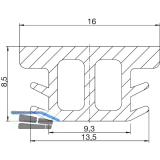 Stulpdichtung S 3117f, Kunststoff silber