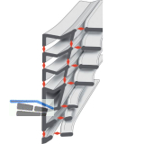 Dichtungsprofil/Renovierungs-Fl�gelfalzdichtung 6308 AC, 6,5 m, wei�