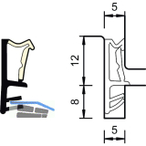 Fl�gelfalzdichtung SP 6850, Kunststoff schwarz