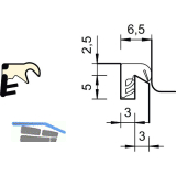�berschlagdichtung SP 33b, Kunststoff wei�