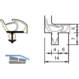 Innent�rdichtung SP 7576, Kurzbund 25 Meter, Kunststoff lichtgrau