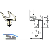 T�ranschlagdichtung SP 7677, Falz 12 mm, Kunststoff rustikalbraun