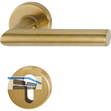 HOPPE Dr�ckergarnitur AMSTERDAM - auf Rosette PZ, 37-42, Edelstahl messingfarben