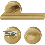 HOPPE Dr�ckergarnitur AMSTERDAM - auf Rosette WC, 37-42, Edelstahl messingfarben