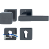 HOPPE Wechselgarnitur AUSTIN feuerhemmend, Aluminium schwarz matt