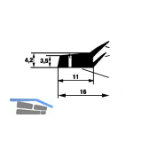 Dichtungsprofil mit Nagell�chern 2D, Stange mit 2,2 Meter, Kunststoff wei�