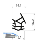 Stahlzargendichtung P 1031A f�r Novofermzarge, Kunststoff wei�