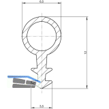 Rundprofil M032c, 6,5 mm, Kunststoff natur/ transparent