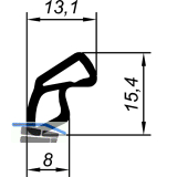 Dichtungsprofil AC 6063 FH f�r VOEST Stahlzarge Kurzb. Kunststoff schwarz