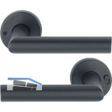 HOPPE Dr�ckerpaar AMSTERDAM MiniLock links, Edelstahl schwarz matt