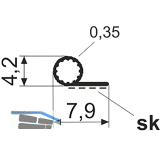 Dichtungsprofil einseitig selbstklebend Typ P3216 SK, Kunststoff wei�