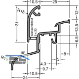 GUTMANN Regenschutzschiene Drau 25/24F, L=6000 mm, Alu mittelbronze elox. (G214)