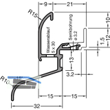 GUTMANN Regenschutzschiene Kocher S� 32-TXL, L=6000 mm, Alu mittelbronze (G214)