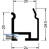 GUTMANN Weser Unterbau-Adapterprofil P3940 L=6000 mm auf Ma� Aluminium blank