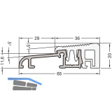 GUTMANN T�rschwelle Weser 65 TI L=6000 mm auf Ma� 65 x 20 mm silber eloxiert
