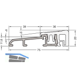 GUTMANN T�rschwelle Weser 75 TI L=6000 mm auf Ma� 75 x 20 mm silber eloxiert