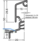 GUTMANN Regenschutzschiene Spree-D 24 OF, L=6000 mm, Aluminium mittelbronze