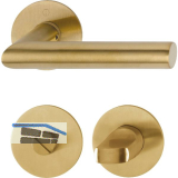 HOPPE Dr�ckergarnitur AMSTERDAM Flachrosette, rund WC, Edelstahl messingfarben