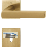 HOPPE Dr�ckergarnitur DALLAS Flachrosette eckig BB, messingfarben hell satiniert