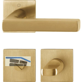 HOPPE Dr�ckergarnitur DALLAS Flachrosette eckig WC, messingfarben hell satiniert