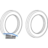 VITRIS Atrivant 80 Griffmuschel-Paar rund DM-44 mm selbstklebend Edelstahl