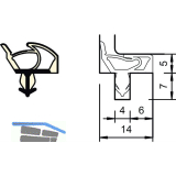 Innent�rdichtung SP 7544, Kurzbund � 6,25 Meter, Kunststoff wei�