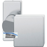 FSB T�rknopf 07 0812 auf Rosette eckig, Gewinde M12, Edelstahl matt