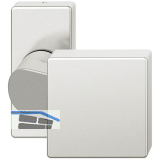 FSB T�rknopf 07 0812 auf Rosette eckig, Gewinde M12, Aluminium silber