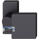 FSB T�rknopf 07 0812 auf Rosette eckig, Gewinde M12, Aluminium schwarz matt