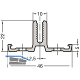 GUTMANN Basisprofil P GF60, L=6000 mm, Aluminium blank