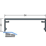 GUTMANN Abdeckprofil-Pfosten P2020/64, L=6000 mm, Aluminium blank