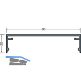 GUTMANN Abdeckprofil-Pfosten P2020/80, L=6000 mm, Aluminium blank