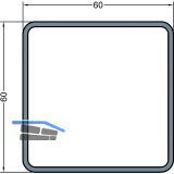 GUTMANN Dachrinnenfallrohr zu P2030, 60 x 60 x 2 mm, L=6000 mm, Aluminium blank