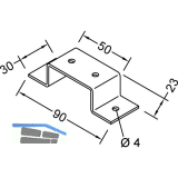GUTMANN Fallrohrhalter 90 x 30 mm, Aluminium blank