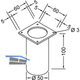 GUTMANN Wasserablaufstutzen zu P2030, Aluminium blank