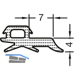 GUTMANN Verglasungsdichtung au�en 7500043, L=100 m, Kunstst. APTK schwarz
