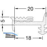 GUTMANN Verglasungsdichtung innen 2030/5 N, L=50 m, Kunststoff APTK schwarz