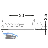 GUTMANN Verglasungsdichtung innen 2020/5 N, L=50 m, Kunststoff APTK schwarz
