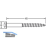 GUTMANN Flachkopf-Holzschraube f�r Basisprofil 4,0 x 45 mm, Edelstahl