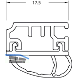 Fl�geldichtung f�r TRANSIT, 2500 mm, Falz 10 mm, Aluminium silber eloxiert