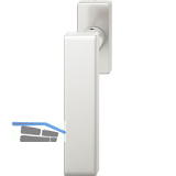 FSB Fenstergriff 34 1003 eckige Rosette, Aluminium silber eloxiert