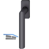 FSB Fenstergriff 34 1076 eckige Rosette, Aluminium schwarz matt