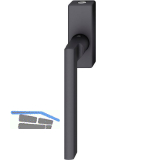 FSB Fenstergriff 34 1035 abschlie�bar eckige Rosette, Aluminium schwarz matt