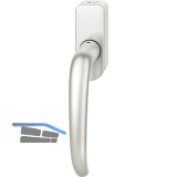 FSB Fenstergriff 34 1023 abschlie�bar ovale Rosette, Aluminium silber eloxiert